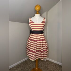 Anthropologie Corey Lynn Calter Striped Sleeveless Dress with Black Belt